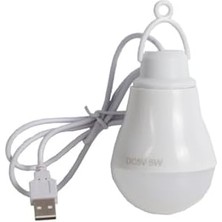 Nacario USB Kablolu 5 Watt Beyaz Ledli Ampul%90 Enerji Tasarrufu Renkli Kasa (1 Metre USB Kablolu)