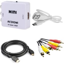 Nacario Rca Av To HDMI Çevirici + HDMI Kablo + Rca Kablo