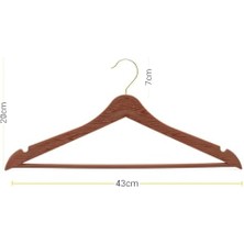 Nacario 24 Adet Kahverengi Ahşap Görünümlü Plastik Askı Kıyafet Elbise Gömlek Askısı Kancalı