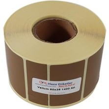 Nacario Etiket 60MM x 35MM 1400 Adet Kahverengi Zemin Baskılı