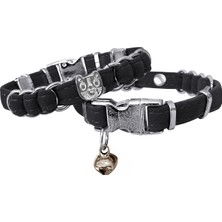 Mestore Markapet Kadife Kedi Boyun Tasması Kedi Kafalı 20-32 cm Siyah - Sf-Kdfkdkfl-Syh