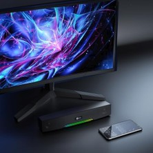 Nacario DS109 10W Bluetooth Kablosuz Rgb Aydınlatmalı Hoparlör - Masaüstü, Pc, Tv, Laptop Uyumlu, Usb/sd Kart/aux Girişi, 360° Surround Ses, Mikrofonlu Taşınabilir Soundbar Siyah