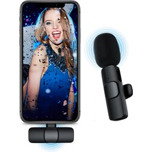 Nacario ile Uyumlu Kablosuz Yaka Mikrofon, Telefon Video Kaydı Için Yaka Klipsli Mikrofon Tiktok Youtube Canlı Yayın Vlog (Uygulama/bluetooth Gerekmez)