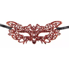 Tahtakale Kırmızı Dantel Masquerade Maskesi 9 No