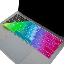 Nacario Klavye Koruyucu Kılıf Türkçe Q Baskılı Uk-Ters L- Enter Tipi Pro 13INÇ A1708,  A1534 12INÇ Uyumlu, Ultra Ince Hafif Yıkanabilir Klavye Filmi Pembe Yeşil