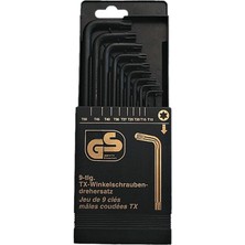 Nacario Tx Dik Açılı Tornavida Seti, Altıgen, Krom Vanadyum Çeliği, 9 Parça M18100