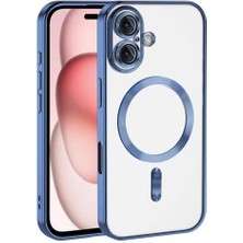 Nacario ile Uyumlu 16 Kılıf Kamera Korumalı M-Safe Şarj Özellikli Demre Kapak Mavi