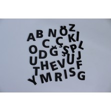 Özgürce Eğlenceli Siyah Ahşap Büyük Alfabe Seti, Montessori Öğrenme Oyunu