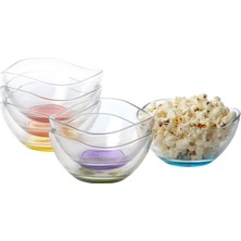 Nacario Vira Renkli Tabanlı 6'lı Orta Boy Kase