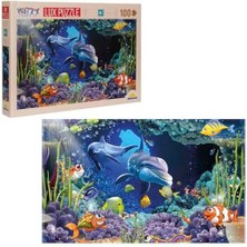 Nacario Puzzle 100 Lüks Sevimli Yunus ve Balıklar