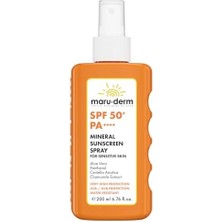 Nacario Spf 50+ Hassas Ciltler Için Mineral Vücut Güneş Kremi Spreyi 200 ml