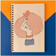 Nacario Power Tasarımlı 8 cm x 12 cm Ölçülerinde Çizgisiz 48 Yaprak Ahşap Kapaklı Defter