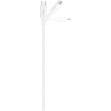 Nacario Usb-C - Usb-C 200CM 60W Pd/qc Hızlı Şarj/data Kablosu Beyaz