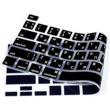 Nacario Pro Klavye Koruyucu Rusça Us Enter Uyumlu Ince Silikon Bar 13 M1-M2 ve 16 Inç Modeller Için Toz ve Sıvı Koruma Siyah