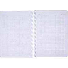 Nacario Pruva A4 Pet Spiralli Karton Kapaklı Defter 144 Yaprak - Kareli - Mavi