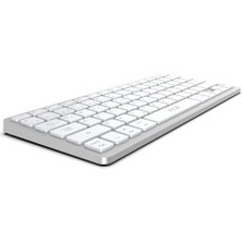 Nacario IBK-565ST Bluetooth 5.0 Rechargeable Smart Silver Keyboard, 150 Saat Kullanım Süresi, Telefon, Tablet,pc, Tv, Bt Cihazlarla Uyumlu, Taşınabilir, 10M Kullanım Mesafesi