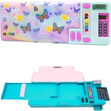 Seyfi Kırtasiye Vintage Kalem Kutusu Hesap Makineli 2 Bölmeli 4 Fonksiyonlu