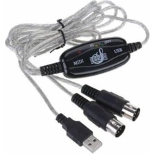 Nacario USB Midi Kablo USB 2 x 5 Pin Midi Kablo 5 Pin Midi Kablo USB Çevirici