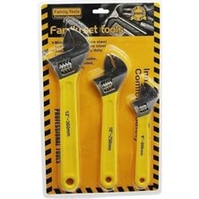 Nacario 3'lü Kurbağacık Anahtar Seti – Ayarlı Ingiliz Anahtarı Takımı (8''-200MM | 10''-250MM | 12''-300MM) – Paslanmaz Çelik, Ergonomik Kauçuk Saplı, Dayanıklı Uzun Ömürlü