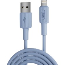 Nacario 12W 2.4A Usb-A To Lightning iPad Ile Uyumlu Silikon Hızlı Şarj ve Data Kablosu Mavi 1 Metre