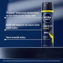 Nacario Men Erkek Sprey Deodorant Deep Extreme 150ML, 72 Saat Anti-Perspirant Ter Koruması, Enerjik Koku