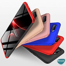 Nacario Oppo A12 Kılıf Double Dip 360 Protective Siyah Mavi