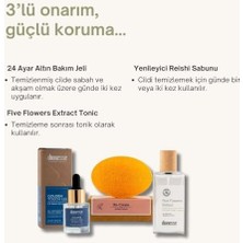 Nacario Kırışıklık Giderici Set - 24K Altın Cilt Bakım Jeli, 5 Çiçek Tonik ve Yenileyici Reishi Sabunu - Cilt Gençleştirme, Leke Karşıtı, Anti-Aging Bakım