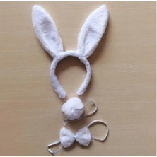 Tahtakale Tavşan Kostüm Seti Taç Papyon Kuyruk Beyaz Renk