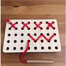 Özgürce Ip Geçir Kendi Şeklini Yapan Montessori Oyunu, Eğlenceli ve Öğretici