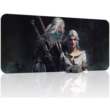 mousepad bastir Witcher 3 Kaymaz Dikişli Kauçuk Oyuncu Mousepad V1 - 90X40 Xxl Gaming Mouse Pad Fare Altlığı