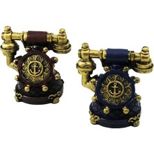 İlk El Grup Ieg™ Ankesör Telefon Vintage Dekoratif Biblo - Renkli 10.5x6.5cm Reçine ()
