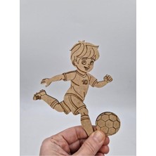 Özgürce 10 Adet Ahşap Boyama Spor Dalları Serisi No9, Montessori Futbol 15 cm