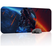 mousepad bastir Mass Effect Kaymaz Dikişli Kauçuk Oyuncu Mousepad V2 - 70X30 Xl Gaming Mouse Pad Fare Altlığı