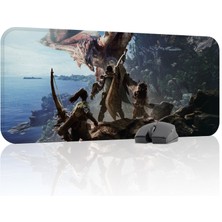 mousepad bastir Monster Hunter: World Kaymaz Dikişli Kauçuk Oyuncu Mousepad V1 - 70X30 Xl Gaming Mouse Pad Fare Altlığı