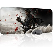 mousepad bastir Ghost Of Tsushima Kaymaz Dikişli Kauçuk Oyuncu Mousepad V2 - 70X30 Xl Gaming Mouse Pad Fare Altlığı