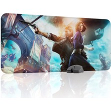 mousepad bastir Bioshock Kaymaz Dikişli Kauçuk Oyuncu Mousepad V1 - 90X40 Xxl Gaming Mouse Pad Fare Altlığı