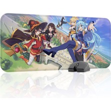 mousepad bastir Konosuba Kaymaz Dikişli Kauçuk Oyuncu Mousepad V2 - 70X30 Xl Gaming Mouse Pad Fare Altlığı