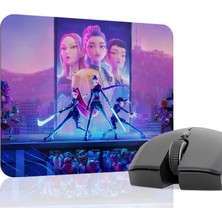 mousepad bastir Kpop Demon Hunters Kaymaz Dikişli Kauçuk Oyuncu Mousepad V1 - 22X18 Gaming Mouse Pad Fare Altlığı