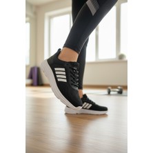 Enoch Kadın Örgü Saya Detaylı ve Üçlü Şeritli Spor Ayakkabı