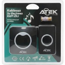 Tahtakale Siyah Kablosuz Su Geçirmez Kapı Zili