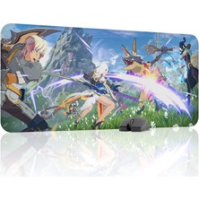 mousepad bastir Blue Protocol Star Resonance Kaymaz Dikişli Kauçuk Oyuncu Mousepad V5 - 90X40 Xxl Gaming Mouse Pad Fare Altlığı
