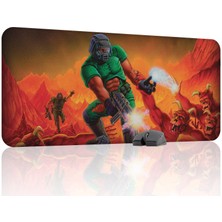 mousepad bastir Doom Kaymaz Dikişli Kauçuk Oyuncu Mousepad V5 - 90X40 Xxl Gaming Mouse Pad Fare Altlığı