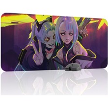 mousepad bastir Cyberpunk Edgerunners Kaymaz Dikişli Kauçuk Oyuncu Mousepad V5 - 90X40 Xxl Gaming Mouse Pad Fare Altlığı