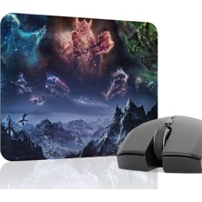 mousepad bastir Skyrim Kaymaz Dikişli Kauçuk Oyuncu Mousepad V4 - 22X18 Gaming Mouse Pad Fare Altlığı