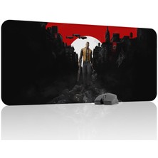mousepad bastir Wolfenstein Kaymaz Dikişli Kauçuk Oyuncu Mousepad V2 - 90X40 Xxl Gaming Mouse Pad Fare Altlığı