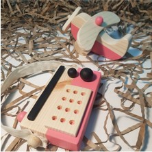 Özgürce Ahşap Elyapımı Bebek Radyo ve Uçak Oyuncak Seti, Montessori Hediyelik