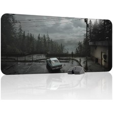 mousepad bastir Silent Hill Kaymaz Dikişli Kauçuk Oyuncu Mousepad V5 - 90X40 Xxl Gaming Mouse Pad Fare Altlığı