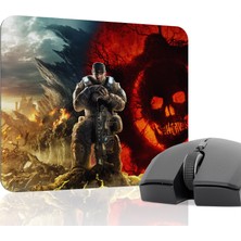 mousepad bastir Gears Of War Kaymaz Dikişli Kauçuk Oyuncu Mousepad V1 - 22X18 Gaming Mouse Pad Fare Altlığı