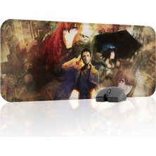 mousepad bastir Steins;gate Kaymaz Dikişli Kauçuk Oyuncu Mousepad V4 - 70X30 Xl Gaming Mouse Pad Fare Altlığı