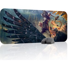 mousepad bastir Witcher 3 Kaymaz Dikişli Kauçuk Oyuncu Mousepad V2 - 70X30 Xl Gaming Mouse Pad Fare Altlığı